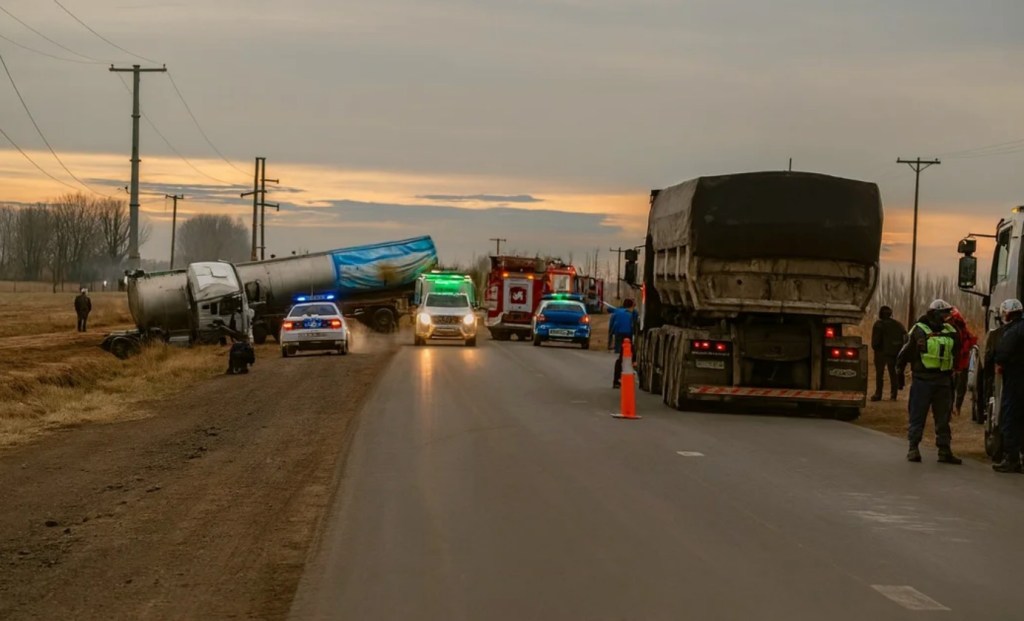 Tragedia en la Ruta 7: dos trabajadores murieron tras ser embestidos por un camión cisterna en&nbsp;Neuquén